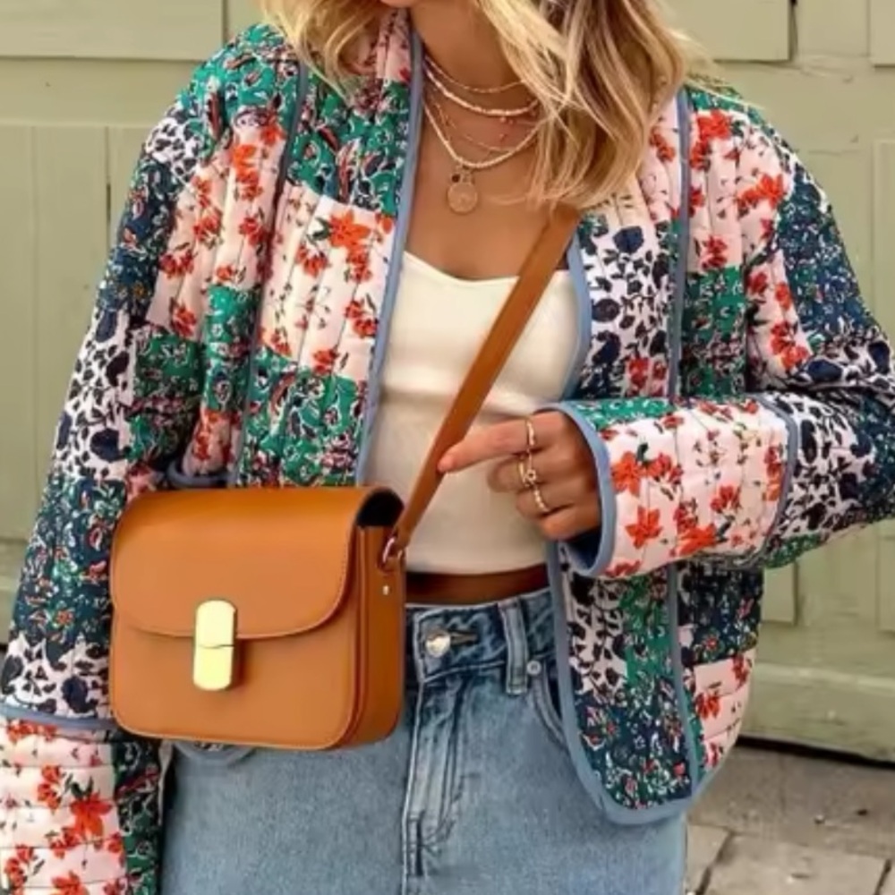Colorful Floral Women's Puffer Jacket